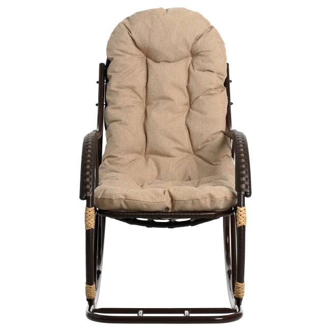 Кресло качалка с подножкой из искусственного ротанга, орех, разборное Кресло качалка с подножкой из искусственного ротанга, орех, разборное