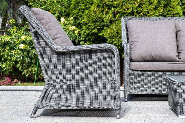 "Гляссе" лаунж-зона из искусственного ротанга, цвет графит "Гляссе" лаунж-зона из искусственного ротанга, цвет графит