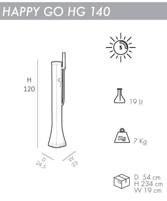 Душ солнечный для ног Happy Go HG 140 245х230х1200 мм
