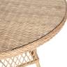 "Эспрессо" плетеный круглый стол, диаметр 118 см, цвет соломенный