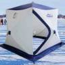 Палатка зимняя куб СЛЕДОПЫТ, 2-х местная, 3 слоя, цв. бело-синий Палатка зимняя куб СЛЕДОПЫТ, 2-х местная, 3 слоя, цв. бело-синий
