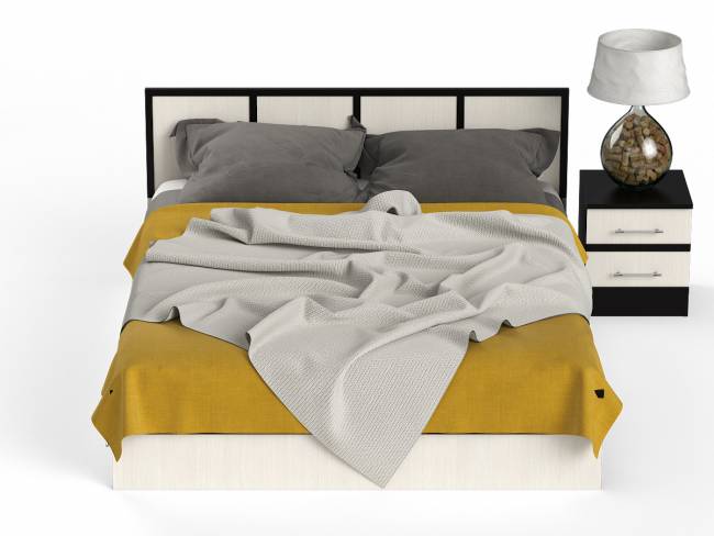 Кровать с ящиками 1600 с тумбой Сакура цвет венге/дуб лоредо