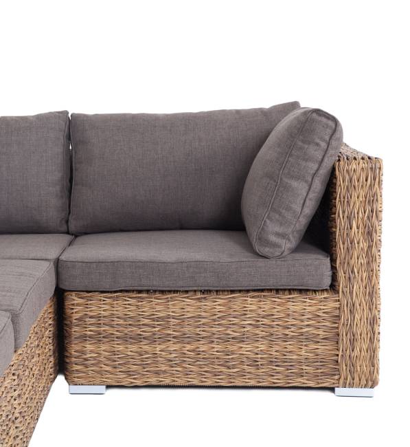 "Лунго" трансформирующийся диван из искусственного ротанга (гиацинт), цвет соломенный