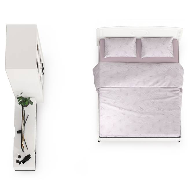 Кровать 1600 с ТВ-тумбой и шкафом с зеркалами Валенсия цвет белый шагрень/чёрный Кровать 1600 с ТВ-тумбой и шкафом с зеркалами Валенсия цвет белый шагрень/чёрный