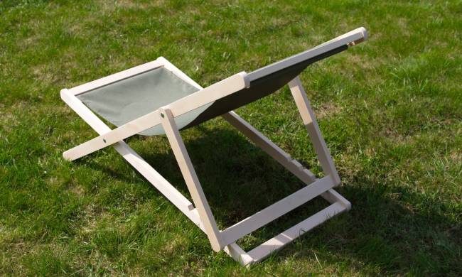 Шезлонг Чинзано грин, Зелёный/Натуральное дерево