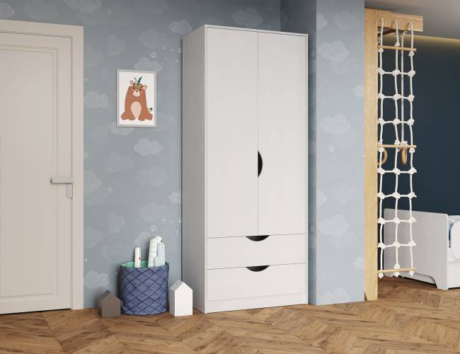 Шкаф для одежды Уна 13.327 цвет белый шкаф с двумя выдвижными ящиками