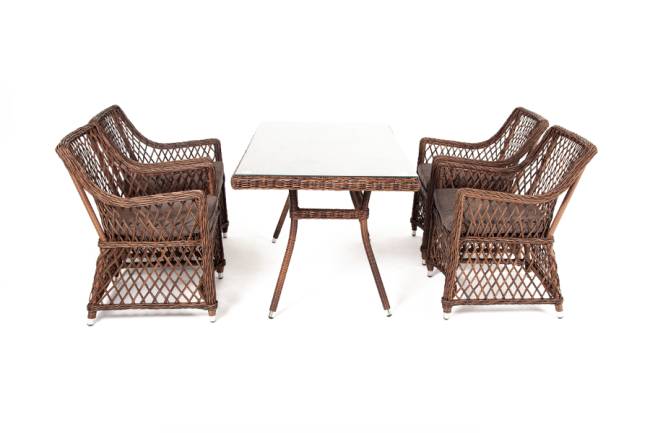 "Латте - 140 L" обеденная группа плетеная, цвет коричневый