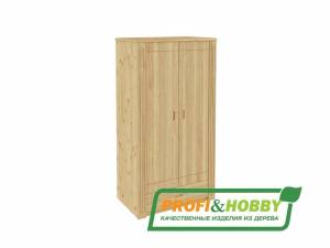 Шкаф Pino Rino двухдверный + 1 ящик сосна, бесцветный лак