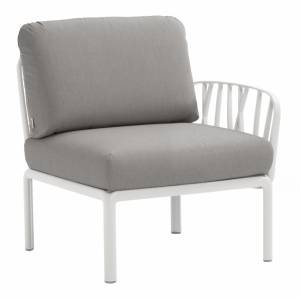 Модуль правый/левый пластиковый с подушками Komodo Elemento Terminale DS/SX белый, серый 745х780х900 мм