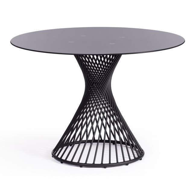 Стол Бертоя/Bertoia (мод.GT21) металл/стекло 8мм, черный, 110х110х75см Black (черный) металл/стекло (8мм)