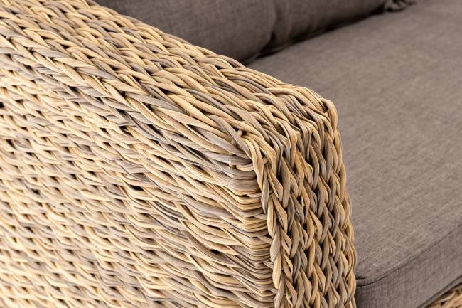 "Капучино" диван из искусственного ротанга (гиацинт) двухместный, цвет соломенный
