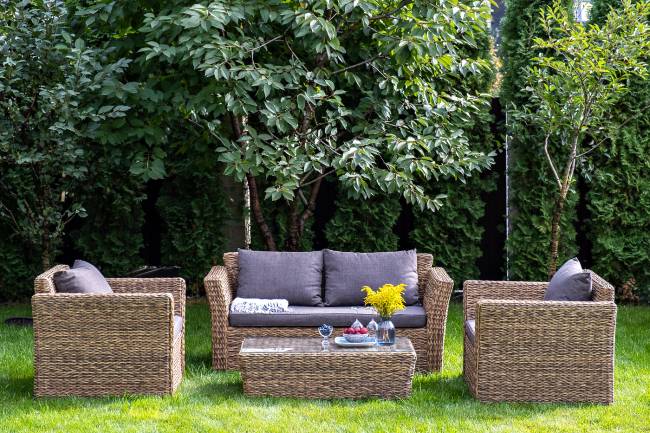 "Капучино" диван из искусственного ротанга (гиацинт) двухместный, цвет соломенный