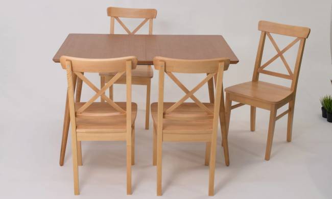 Стол Монте 120 натур со стульями Ингольф натур Стол Монте 120 натур со стульями Ингольф натур