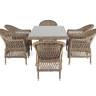 "Амароне" обеденная группа из искусственного ротанга на 6 персон, цвет соломенный "Амароне" обеденная группа из искусственного ротанга на 6 персон, цвет соломенный