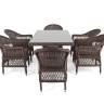 "Амароне" обеденная группа из искусственного ротанга на 6 персон, цвет коричневый "Амароне" обеденная группа из искусственного ротанга на 6 персон, цвет коричневый
