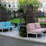 Диван пластиковый с подушками Komodo 2 белый, розовый 1490х780х900 мм