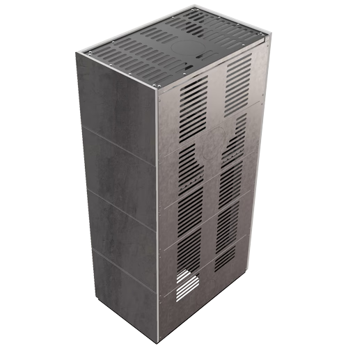 Каминокомплект Kratki PRO FLOKI NATURALI PIETRA DI SAVOIA ANTRANCITE BOCCIARDATA