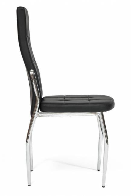 Стул Эльфо/Elfo (мод.35) металл/экокожа, 45х53х100х47см, хром/черный (Комплект из 4 шт.) хром/черный металл/экокожа