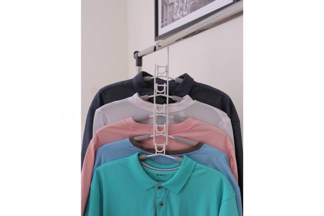 Вешалка-трансформер для одежды Гинго 5 в 1 серая