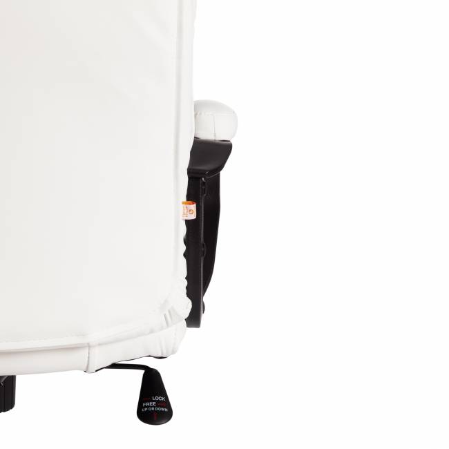 Кресло компьютерное Бергамо/Bergamo хром (22) кож/зам, белый, 36-01 белый кож/зам