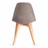 Стул Синди Софт/Cindy Soft (мод.C1021F1-1) фактурный велюр/дерево бук, 55х48х83см, серый/натуральный (Комплект из 4 шт.) серый фактурный велюр/дерево бук