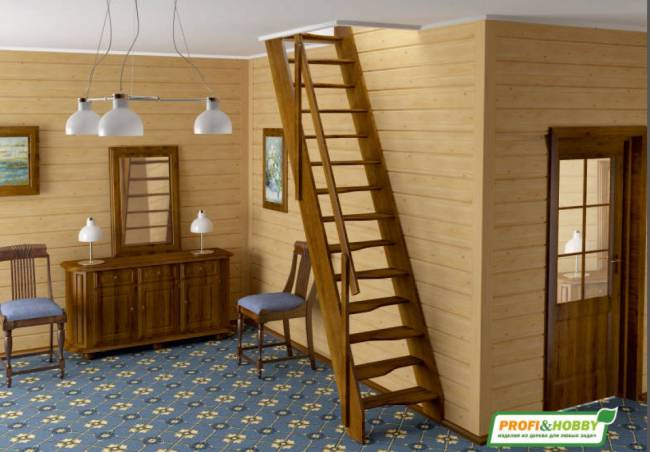 Деревянная лестница К-007м/28 под покраску