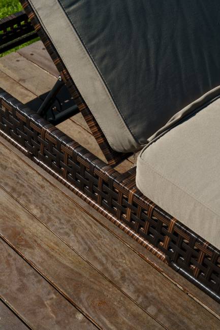 Шезлонг из искусственного ротанга "КИОТО", коричневый