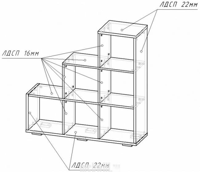 Стеллаж Стильный 108 С-1 шимо светлый