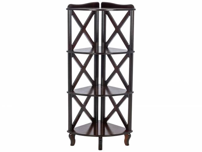 Этажерка-стеллаж угловая Джульетта-3 орех Этажерка-стеллаж угловая Джульетта-3 орех