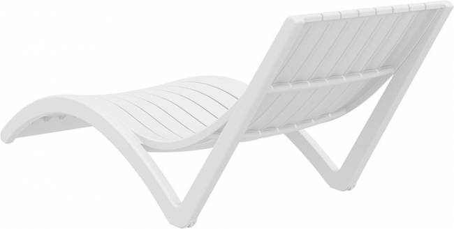 Шезлонг-лежак пластиковый Slim белый 1800х720х700 мм Шезлонг-лежак пластиковый Slim белый 1800х720х700 мм