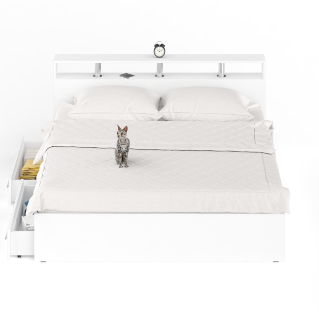 Кровать с ящиками Камелия 1800 цвет белый