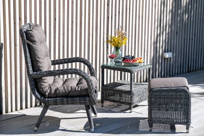 "Толедо" кресло плетеное с подушками, цвет графит "Толедо" кресло плетеное с подушками, цвет графит