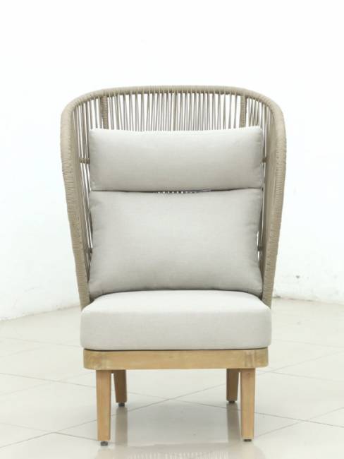 Лаунж-кресло плетеное с высокой спинкой Mali натуральный 791х775х1170 мм