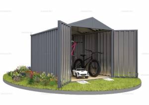 Хозблок SKOGGY секционный с двускатной крышей 4 х 2 м, брутальный серый