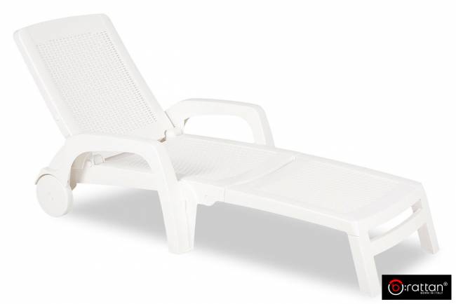 Шезлонг B:rattan МАЙАМИ / MIAMI складной, белый (дисконт)