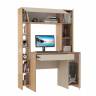 Компьютерный стол с системой хранения Комфорт 12.71 цвет гикори рокфорд натуральный/сатин