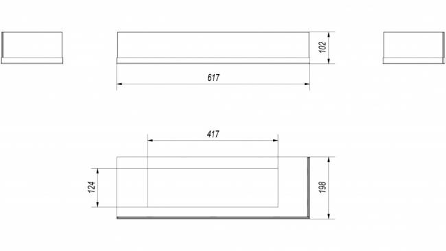 Стекло декоративное для биокамина DELTA/P/700