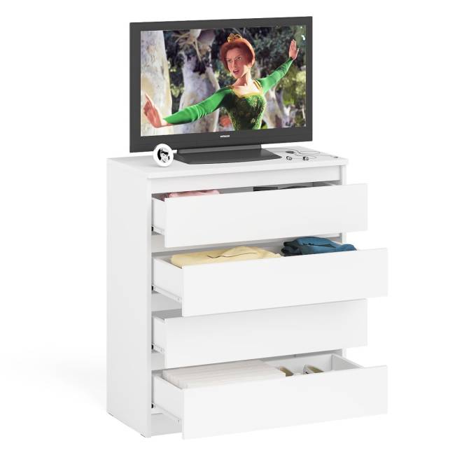 Комод четыре ящика Мори МК800.4 цвет белый Комод четыре ящика Мори МК800.4 цвет белый