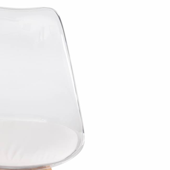 Стул Тулип/Tulip (мод.73-1) дерево/пластик/экокожа, 47,5х55х80см, прозрачный  (Комплект из 4 шт.) прозрачный дерево/пластик/экокожа