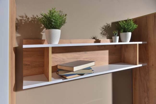 Полка Альба цвет дуб крафт золотой/белый премиум