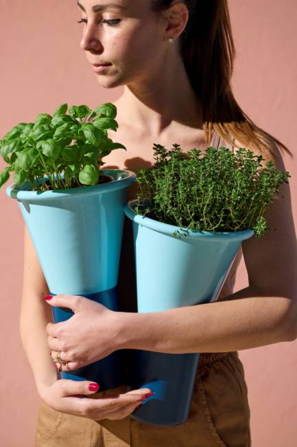 Ваза для цветов Mimosa аквамарин, нефтяной синий Ø195х310 мм