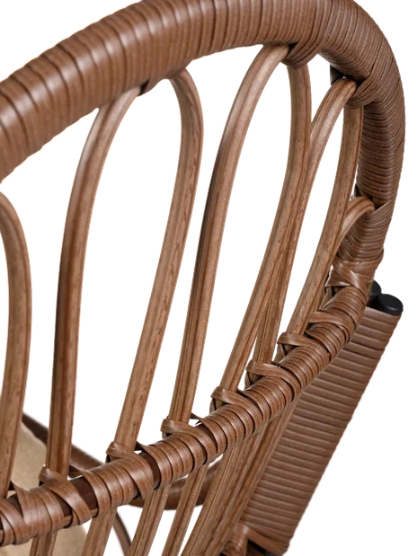 Кресло качалка с подножкой из искусственного ротанга, какао Кресло качалка с подножкой из искусственного ротанга, какао