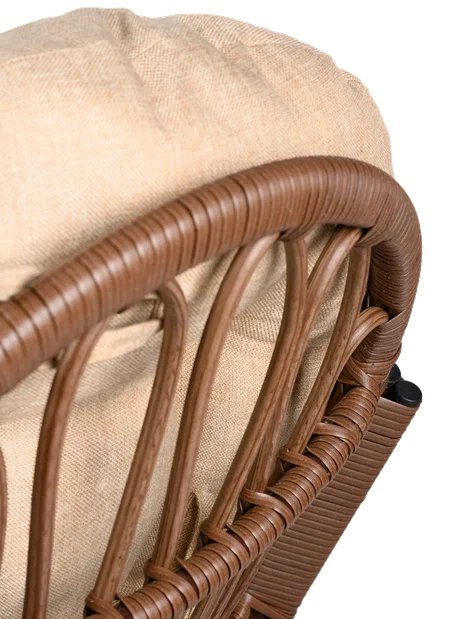 Кресло качалка с подножкой из искусственного ротанга, какао Кресло качалка с подножкой из искусственного ротанга, какао