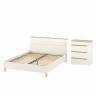 Комод четыре ящика Муссон и кровать со спальным местом 1600х200 цвет белый/дуб эндгрейн элегантный