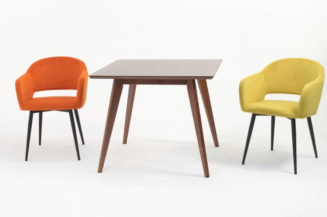 Стул Пичч чёрный / горчичный