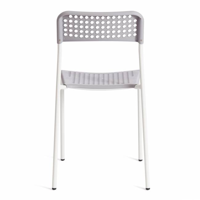 Стул Адде/Adde (мод.C-049) металл/пластик, 39х49х78см, серый/белый  (Комплект из 8 шт.) серый, белый металл/пластик