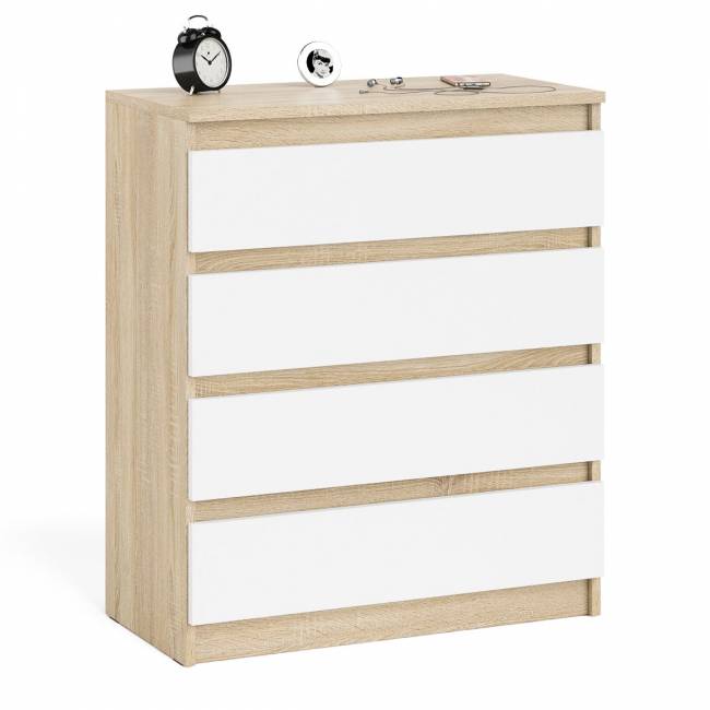 Комод четыре ящика Мори МК800.4 цвет дуб сонома/белый