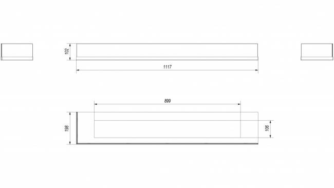 Стекло декоративное для биокамина DELTA/L/1200