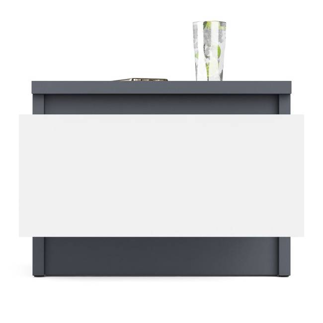 Тумба прикроватная Мори ТПМ400.1 цвет графит/белый