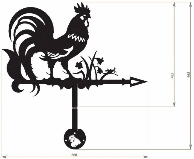 Флюгер "Петух" малый